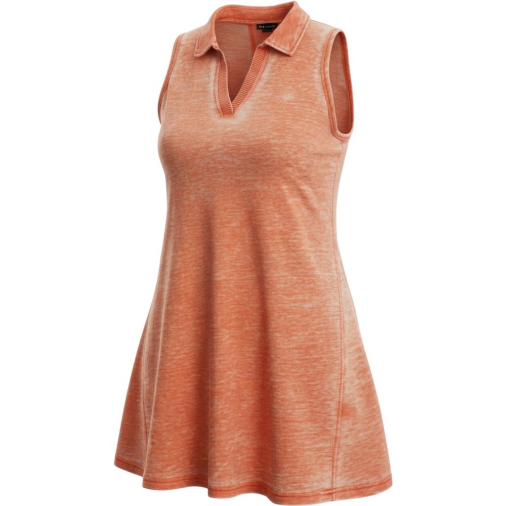 Jones New York JNY Womens 1X Orange Space Dye Sleeveless Polo A-Line Mini Dress